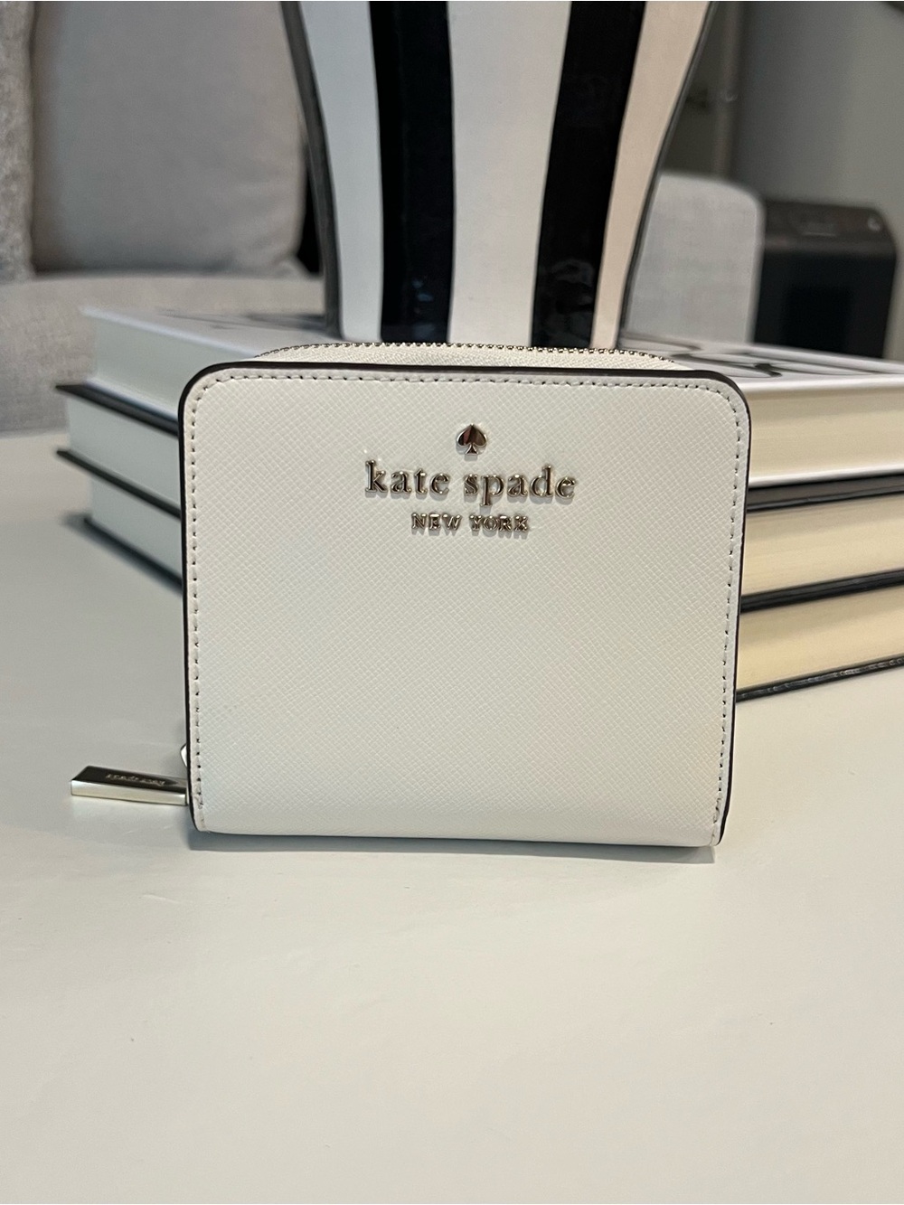 Kate Spade Staci Small Zip Around Bifold Wallet In Parchment